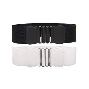 8621 3 Pack Women's Elastic Wide Stretchy Waist Cinch Belt Waistband
